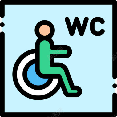 残疾人残疾人2线性颜色图标图标