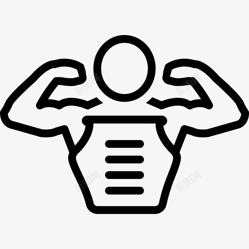 胸肌健美健身图标svg_新图网 https://ixintu.com 体格 健美 健身 强壮 胸肌