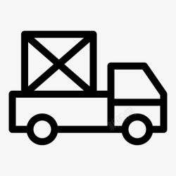 面包推车卡车货物送货图标高清图片