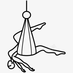 瑜伽学校女老师空中瑜伽吊床普拉提图标高清图片