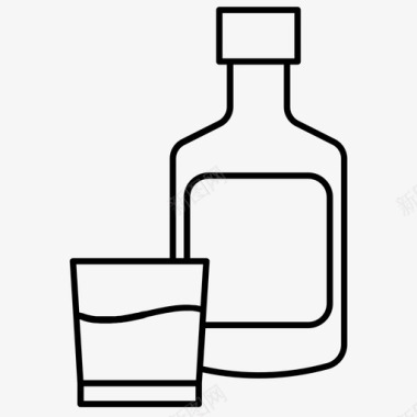 威士忌酒精晚餐图标图标