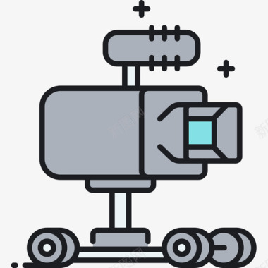 摄影机推车视频制作16线性彩色图标图标