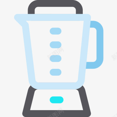 搅拌机咖啡店87线性颜色图标图标