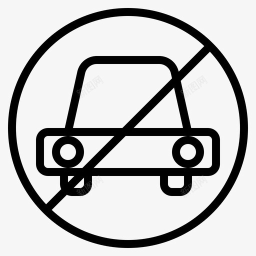 禁止停车酒店和旅行直线图标svg_新图网 https://ixintu.com 停车 旅行 直线 禁止 酒店