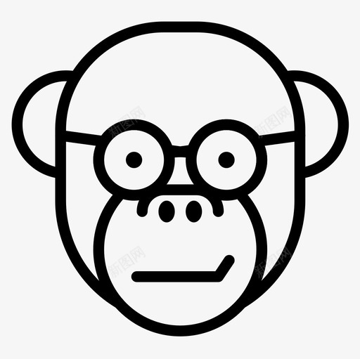 猴子动物44直系图标svg_新图网 https://ixintu.com 动物44 猴子 直系