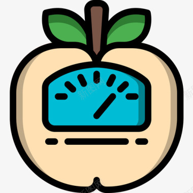 苹果饮食与营养4线性颜色图标图标