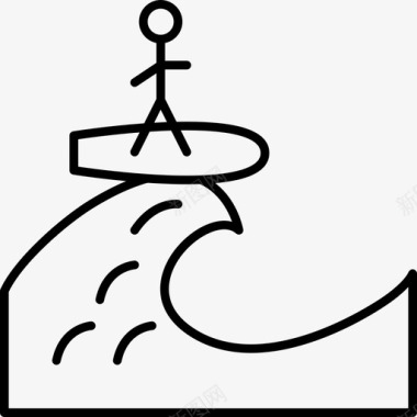 冲浪者冲浪板冲浪图标图标