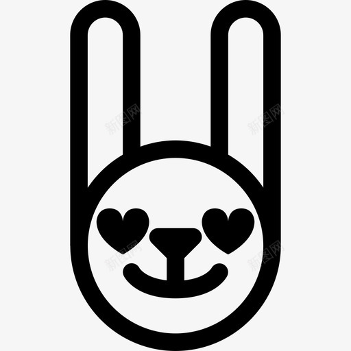 爱兔子表情动物表情图标svg_新图网 https://ixintu.com 兔子 动物 表情