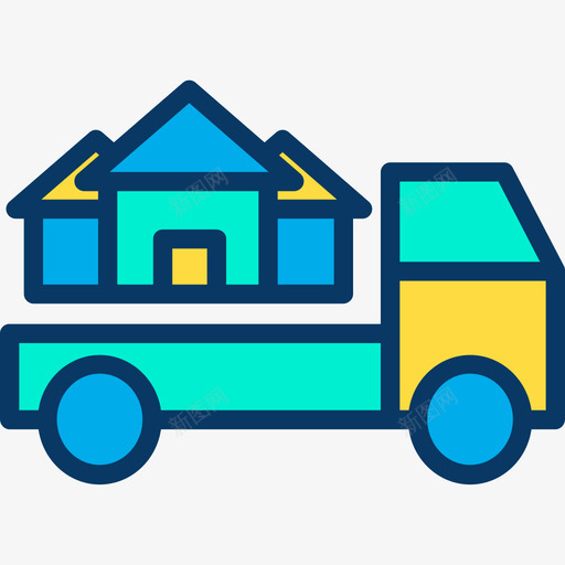 移动卡车房地产151线性颜色图标svg_新图网 https://ixintu.com 卡车 房地产 移动 线性 颜色