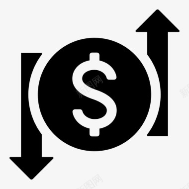 美元商业汇率业务增长图标图标