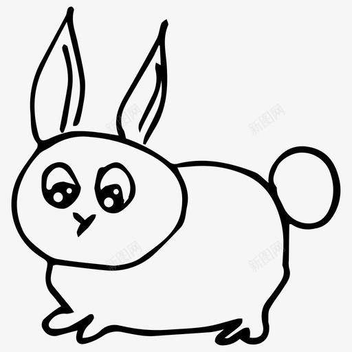 兔子动物卡通图标svg_新图网 https://ixintu.com 兔子 动物 卡通 涂鸦