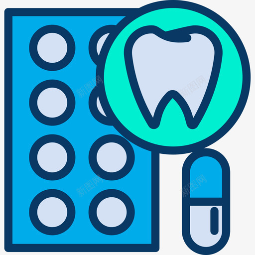 药丸牙科17线性颜色图标svg_新图网 https://ixintu.com 牙科 线性 药丸 颜色