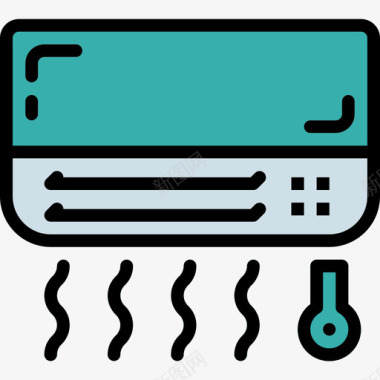 空调电器2线颜色图标图标