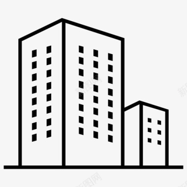 建筑公寓塔楼图标图标