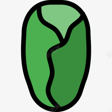 生菜蔬菜和种子线形颜色图标图标