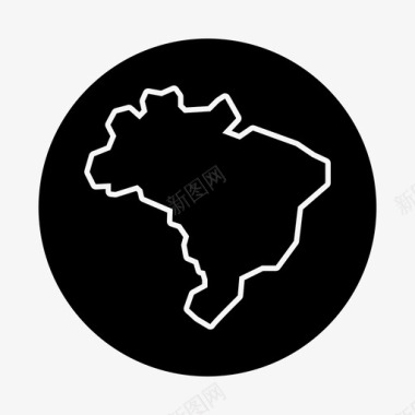 巴西地图巴西拉丁美洲图标图标