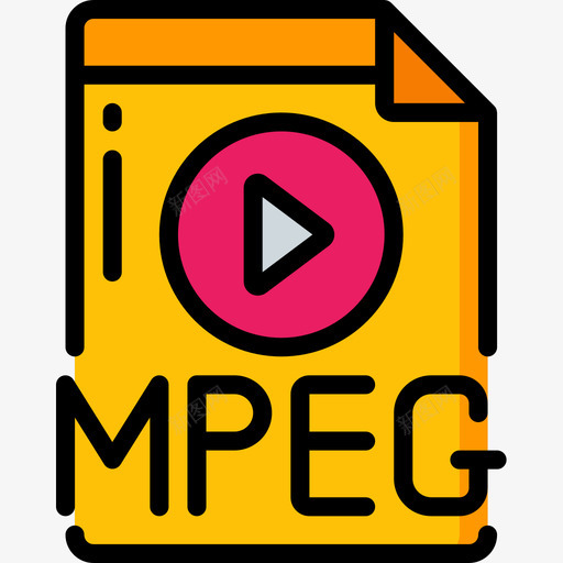 Mpeg视频制作6线性彩色图标svg_新图网 https://ixintu.com Mpeg 彩色 线性 视频制作