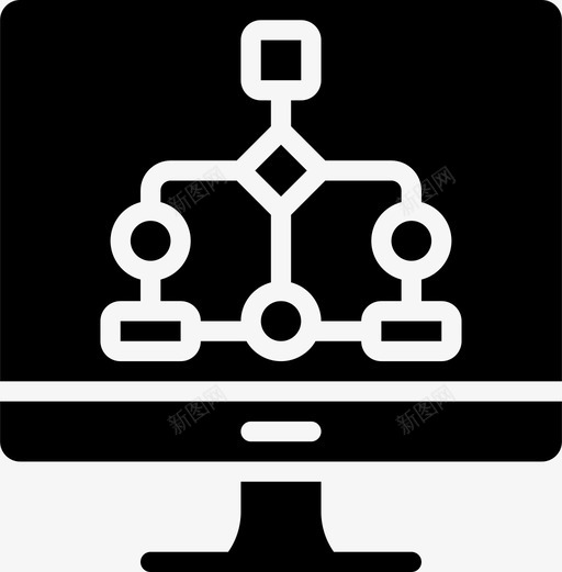 计算机算法人工智能流程图图标svg_新图网 https://ixintu.com 人工智能 字形 学习 机器 流程图 算法 计算机