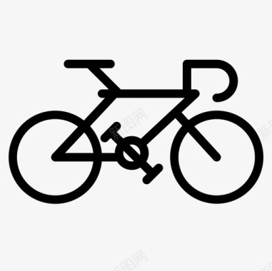 自行车运动型80直线型图标图标