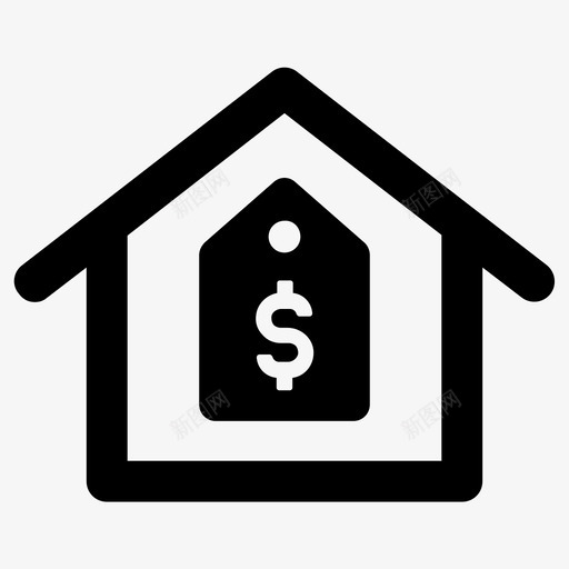 出售房屋财产图标svg_新图网 https://ixintu.com 出售 房屋 租金 财产 销售