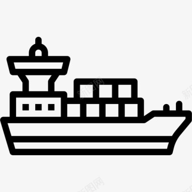 货船八月运输2号直航图标图标