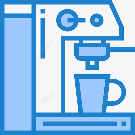 咖啡机办公用品6蓝色图标svg_新图网 https://ixintu.com 办公用品6 咖啡机 蓝色