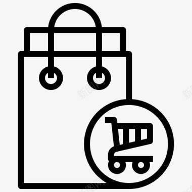 购物购物袋纸图标图标