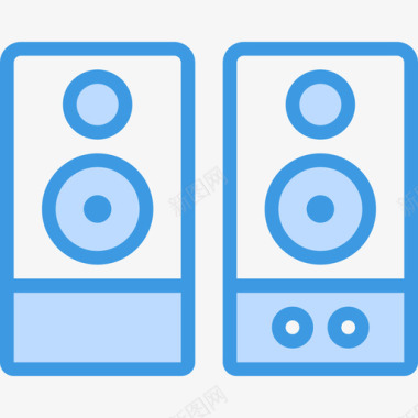 扬声器计算机硬件12蓝色图标图标