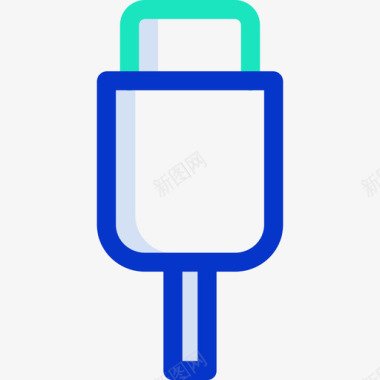 Usb电缆基本图标轮廓颜色图标