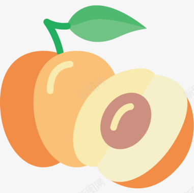 桃子食物130扁平图标图标
