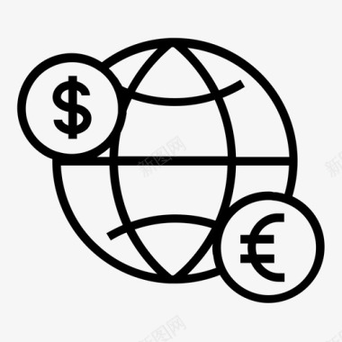 国际货币货币转账全球货币图标图标