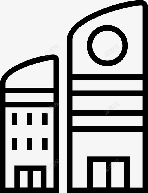 建筑公司房子图标svg_新图网 https://ixintu.com 公司 办公室 城镇 建筑 房子