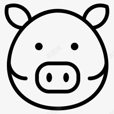 猪动物44直系图标图标