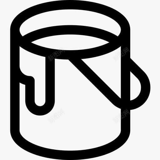 油漆桶创意工具23线性图标svg_新图网 https://ixintu.com 创意 工具 油漆 漆桶 线性