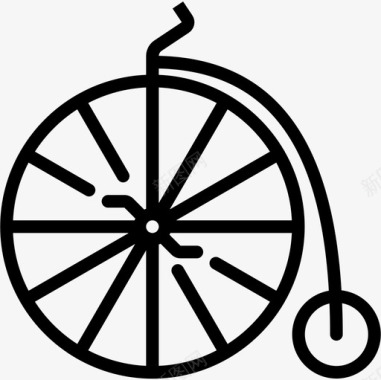 自行车发明直线图标图标