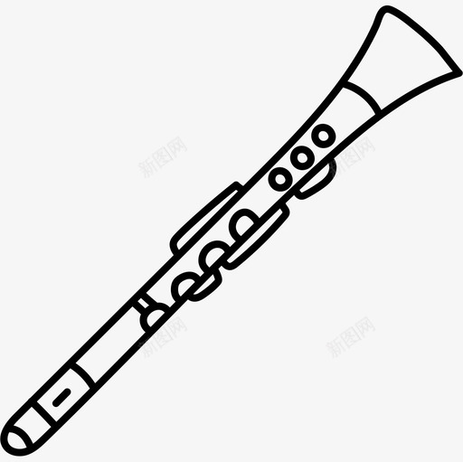 单簧管乐器18黑色图标svg_新图网 https://ixintu.com 乐器 单簧管 黑色