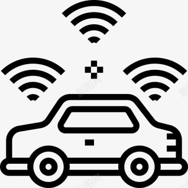 停车传感器智能汽车线性图标图标