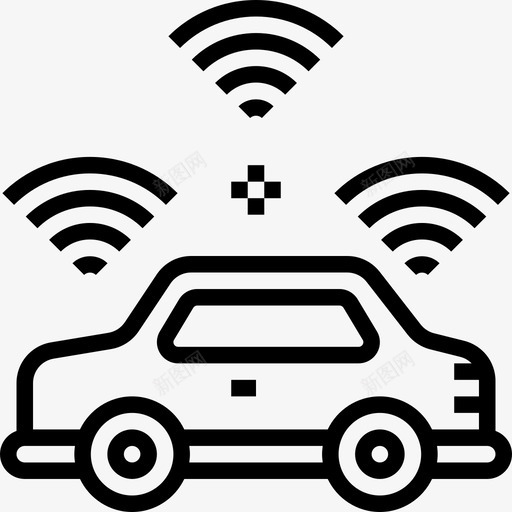 停车传感器智能汽车线性图标svg_新图网 https://ixintu.com 传感器 停车 智能 汽车 线性