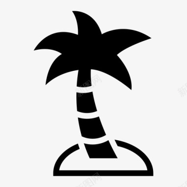岛椰子棕榈树图标图标