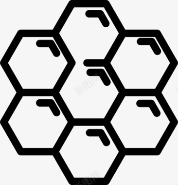 蜂形六边形蜂窝状图标图标