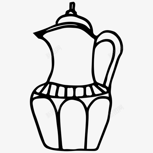茶壶盘子厨房图标svg_新图网 https://ixintu.com 厨房 盘子 素描 茶壶