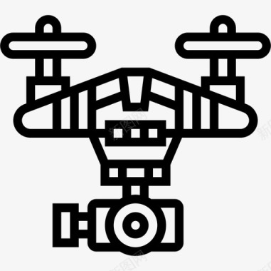 无人机视频制作11线性图标图标