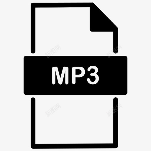 mp3文档扩展名图标svg_新图网 https://ixintu.com mp3 扩展名 文件 文档 类型