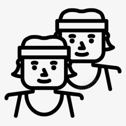 同卵双胞胎私人教练健身房健康图标高清图片