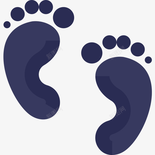 脚印婴儿扁平的图标svg_新图网 https://ixintu.com 婴儿 扁平的 脚印