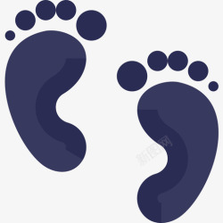 潮流的脚印标志脚印婴儿扁平的图标高清图片