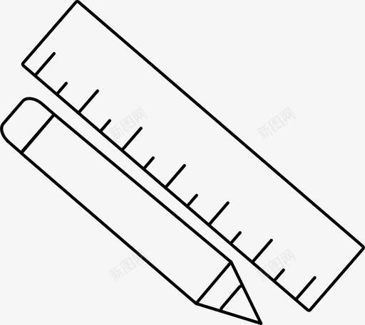 秤铅笔尺子图标svg_新图网 https://ixintu.com 学校 尺子 铅笔