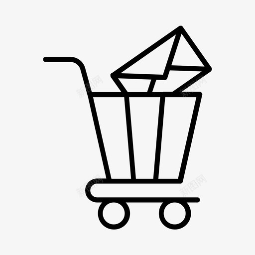 购物邮件购物车电子邮件图标svg_新图网 https://ixintu.com 信件 信封 电子邮件 留言 购物车 购物邮件