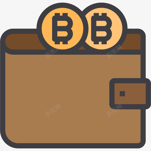 钱包加密货币和比特币4线性颜色图标svg_新图网 https://ixintu.com 加密 比特 线性 货币 钱包 颜色
