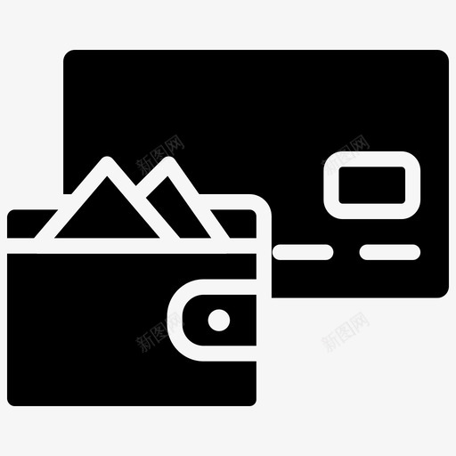 钱包信用卡借记卡图标svg_新图网 https://ixintu.com 信用卡 借记卡 填充 支付 电子商务 购物 钱包 黑色